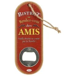 Décapsuleur de poche rouge et jaune - Bistrot Des Amis