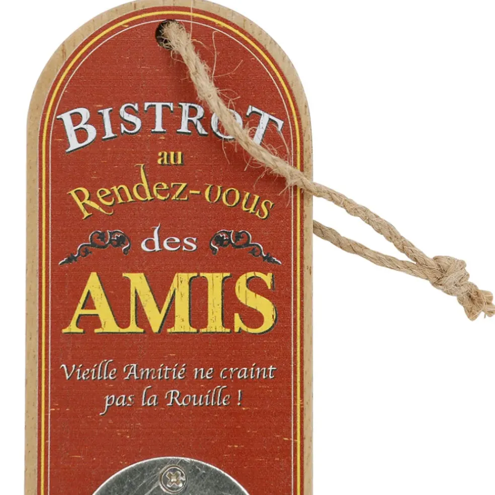 Décapsuleur de poche rouge et jaune - Bistrot Des Amis