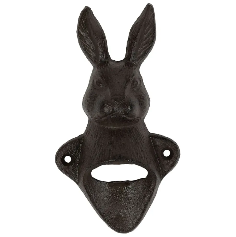 Décapsuleur lapin en fonte brun - Basse-Cour
