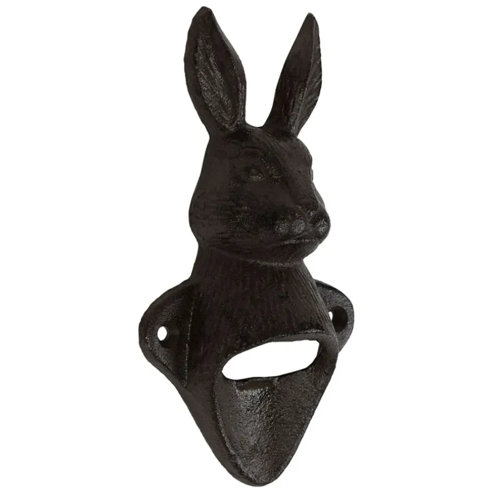 Décapsuleur lapin en fonte brun - Basse-Cour
