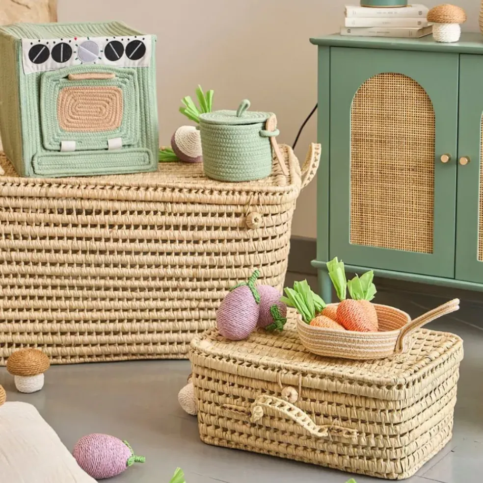 Déco aubergine en corde mauve et vert - P'tit légume