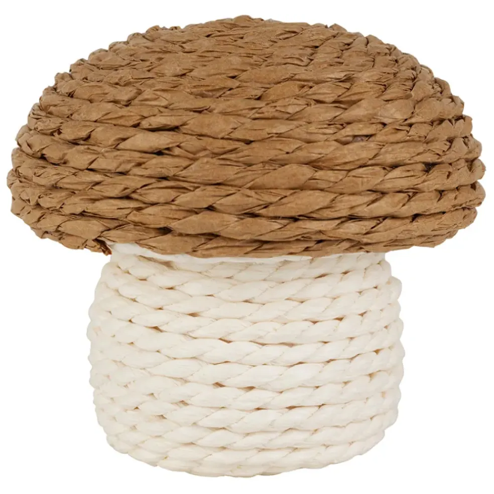 Déco champignon en corde brun et blanc - P'tit légume