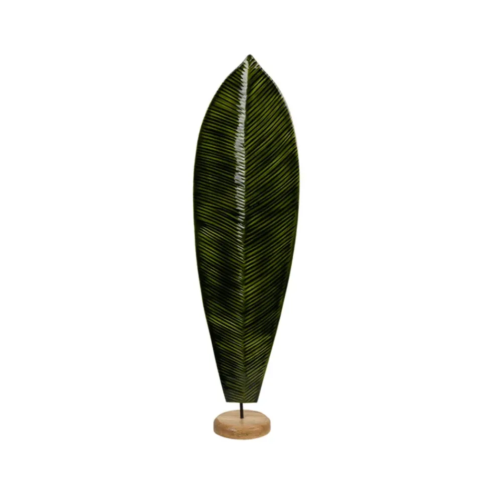 Déco feuille de bananier en manguier vert h62cm - Sanaga