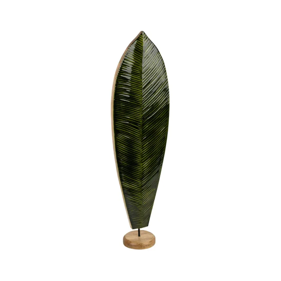 Déco feuille de bananier en manguier vert h62cm - Sanaga