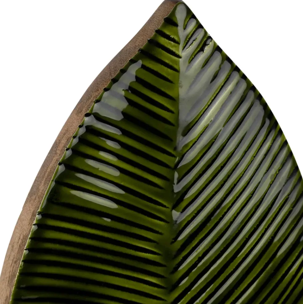 Déco feuille de bananier en manguier vert h62cm - Sanaga
