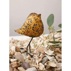 Déco moineau en verre ambre et noir - Serin
