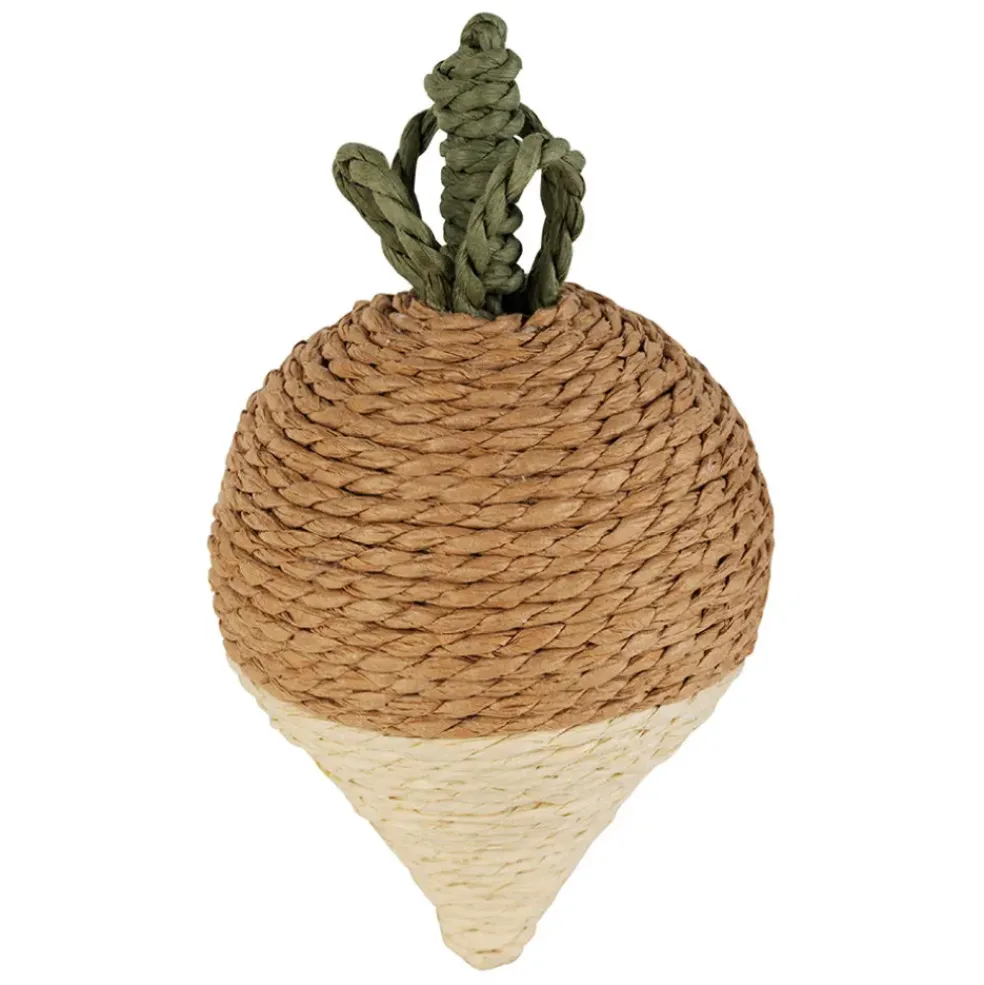 Déco radis en corde brun et beige - P'tit légume