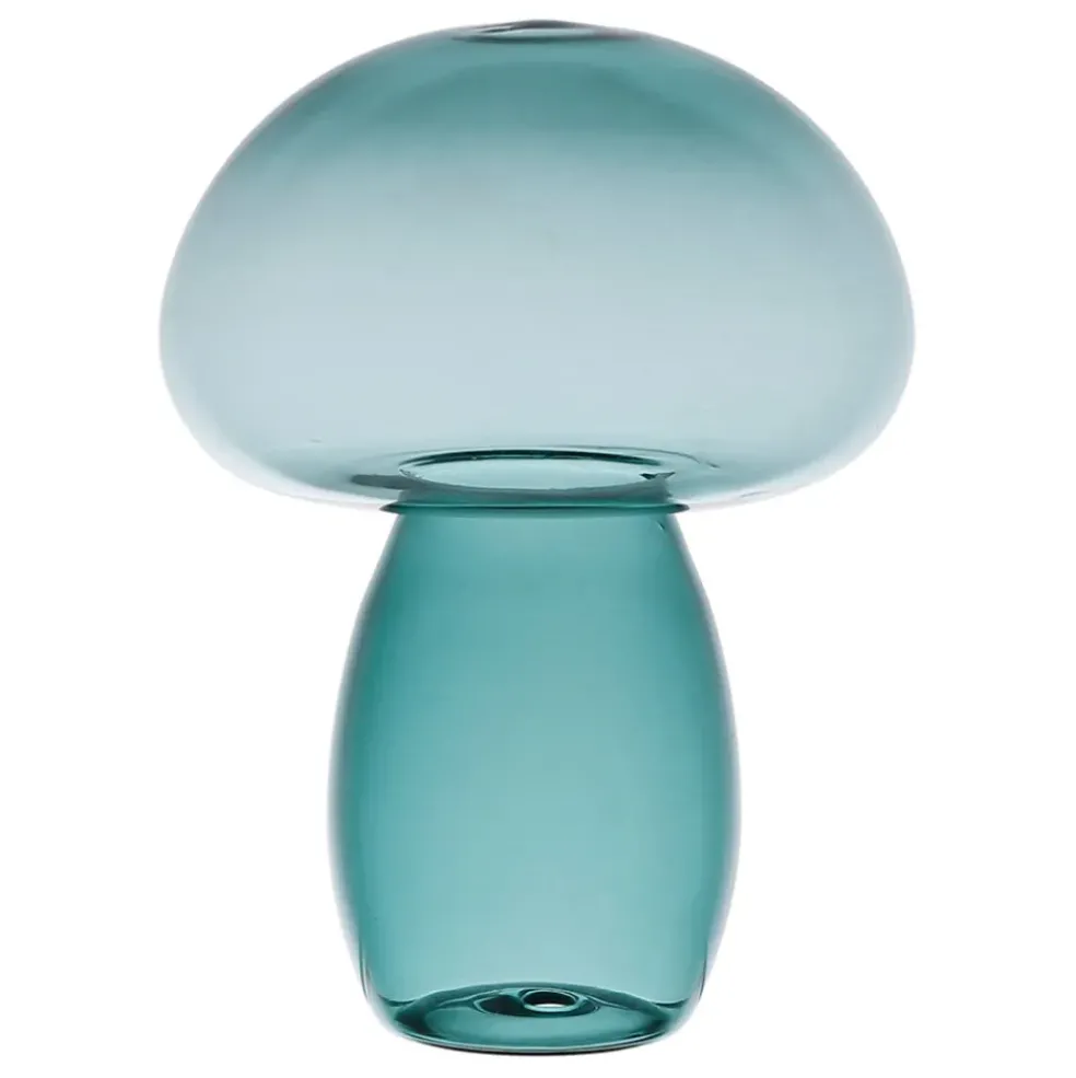 Décoration champignon en verre émeraude H15,5cm - Dilacia