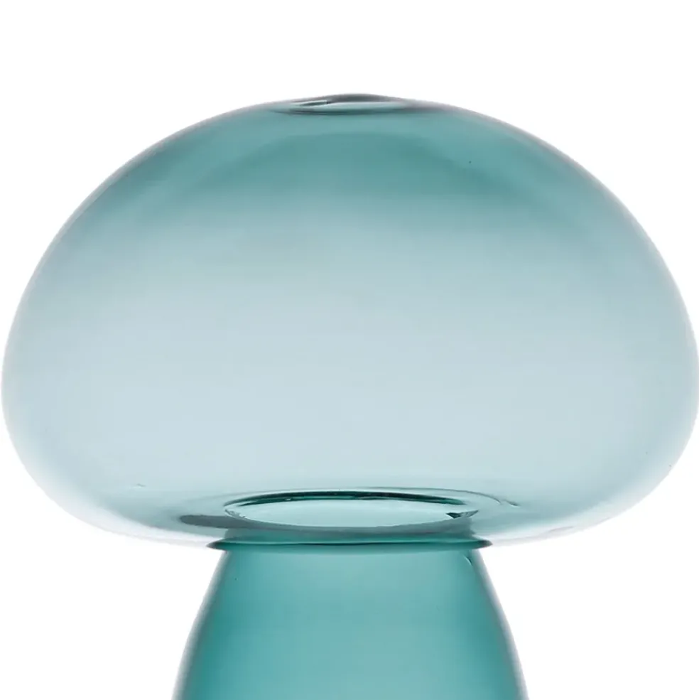Décoration champignon en verre émeraude H15,5cm - Dilacia