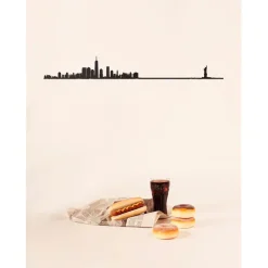Décoration murale ligne en acier noir NYC L50cm