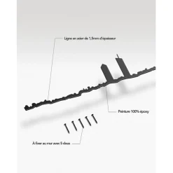 Décoration murale ligne lyon 50cm noir
