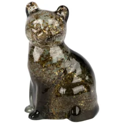 Deco chat en verre fumé - Félin