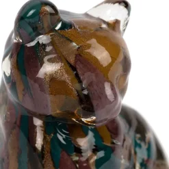 Deco chat en verre multicolore - Felin