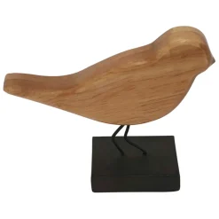 Deco moineau en bois naturel et noir - Campagne
