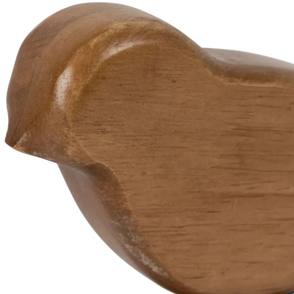 Deco moineau en bois naturel et noir - Campagne