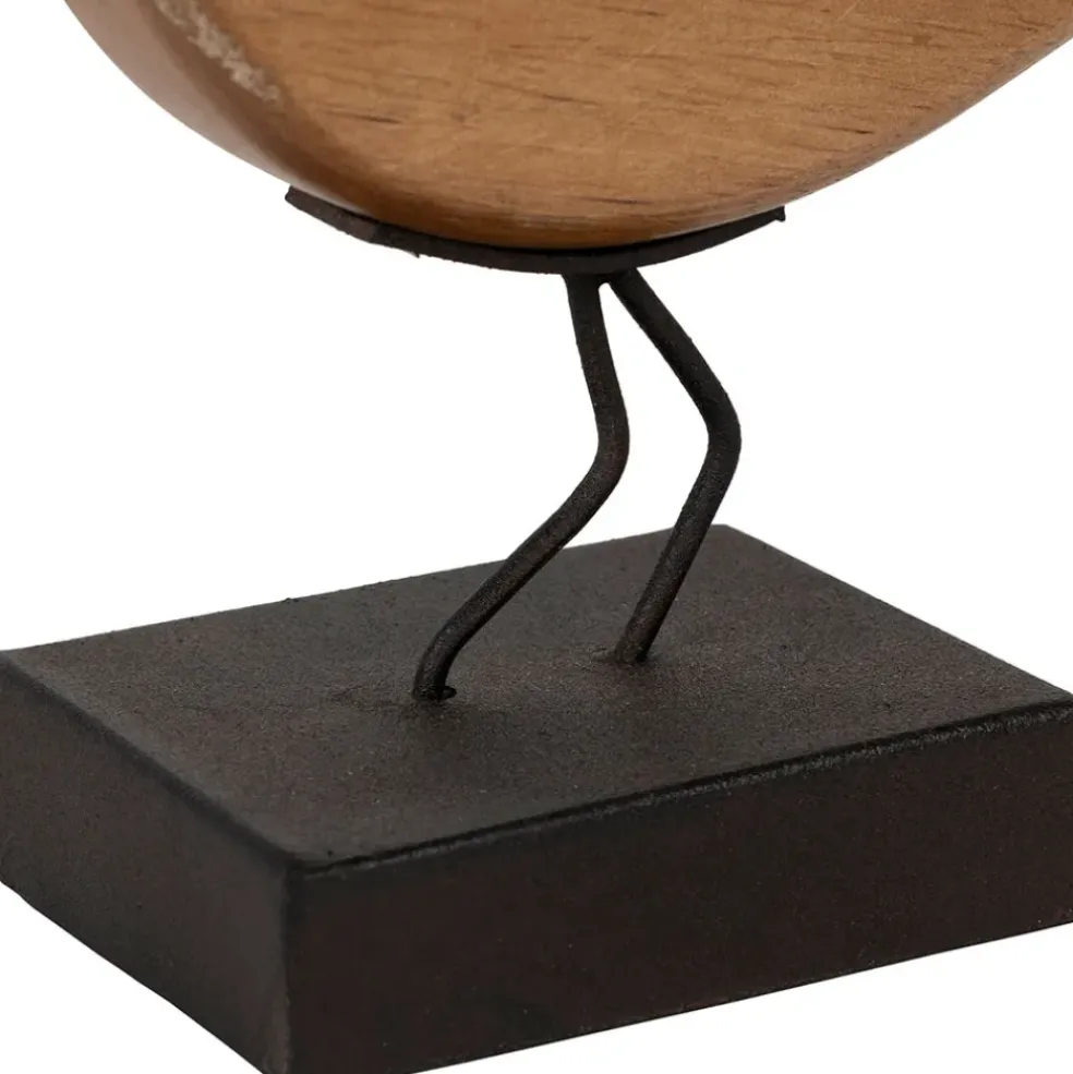 Deco moineau en bois naturel et noir - Campagne