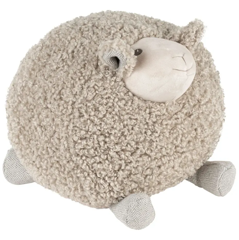 Deco mouton shaggy gris h30cm