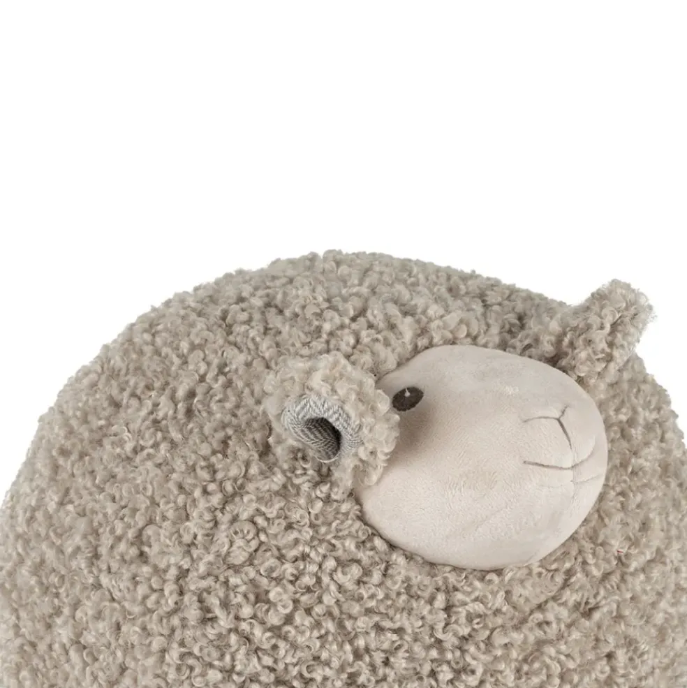Deco mouton shaggy gris h30cm