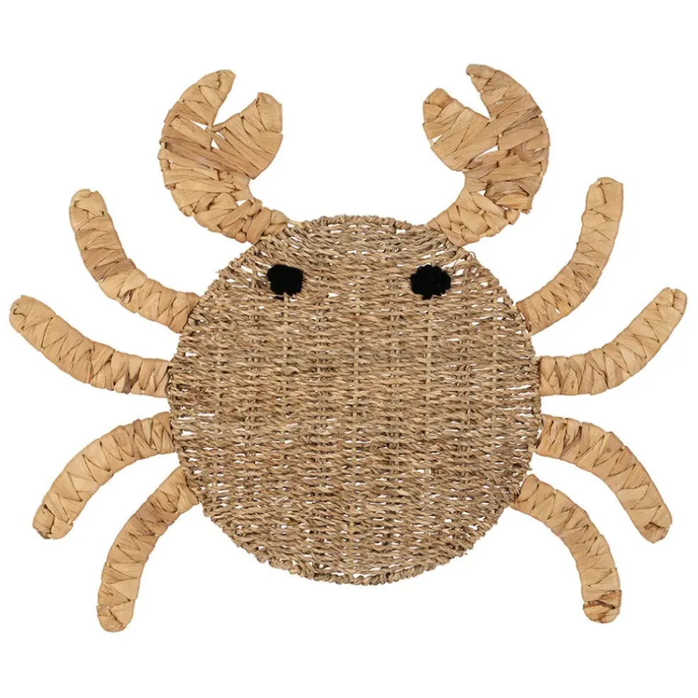 Deco murale crabe en jonc de mer naturel - Eté A La Mer