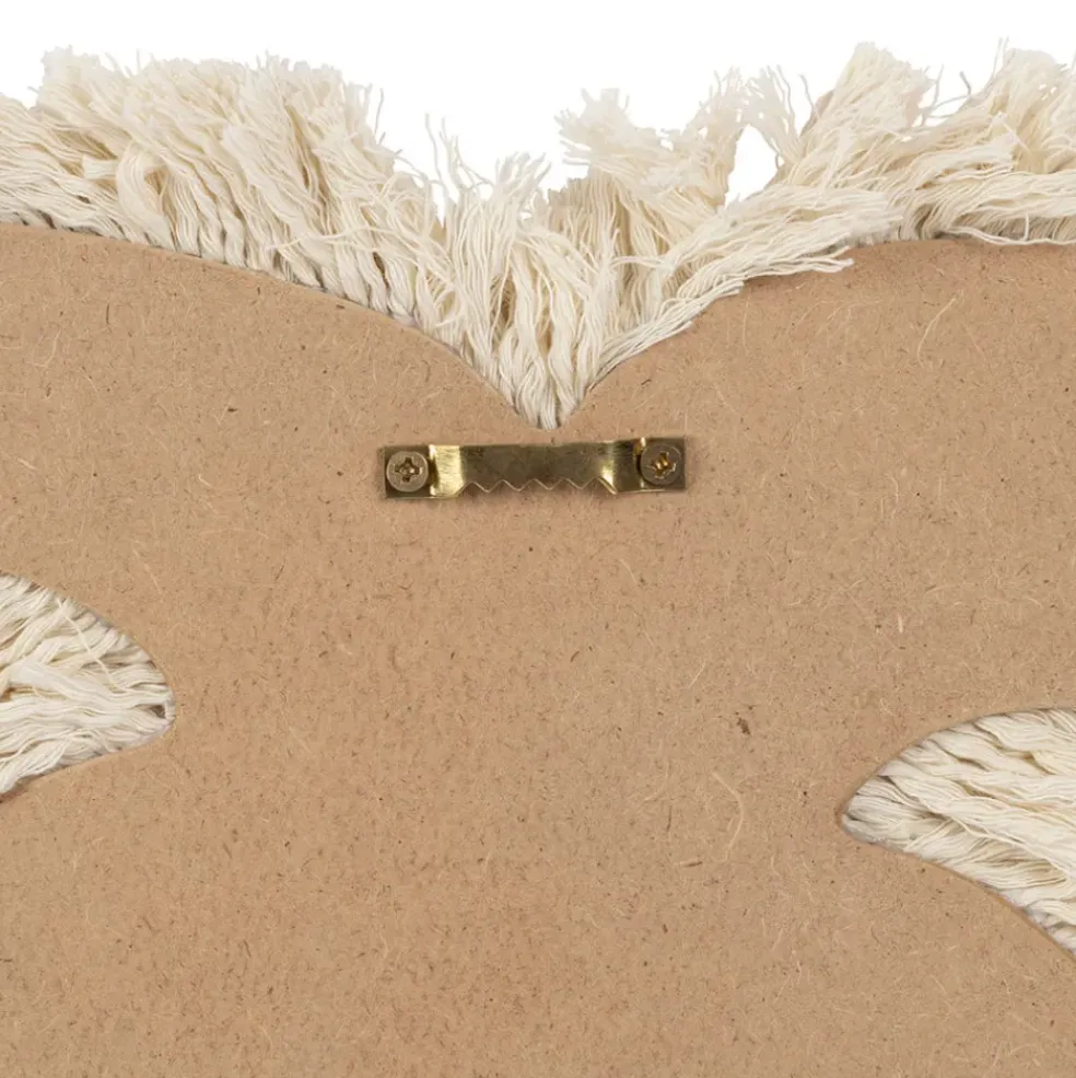 Deco murale palmier en coquillage blanc 31x31cm - Cauri