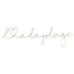 Deco murale "a la plage" tournille doré 50x13cm fer