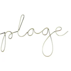 Deco murale "a la plage" tournille doré 50x13cm fer