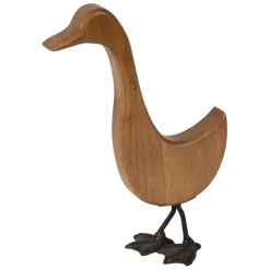 Deco oie en bois naturel et noir - Campagne