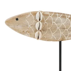 Deco poisson un été à la mer en manguier et fer