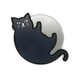 Decoupe pizza chat noir