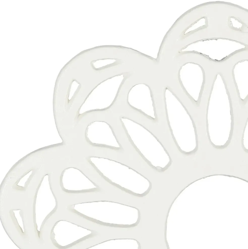 Dessous de plat fleur en fonte blanc cassé D20cm - Rhodonea