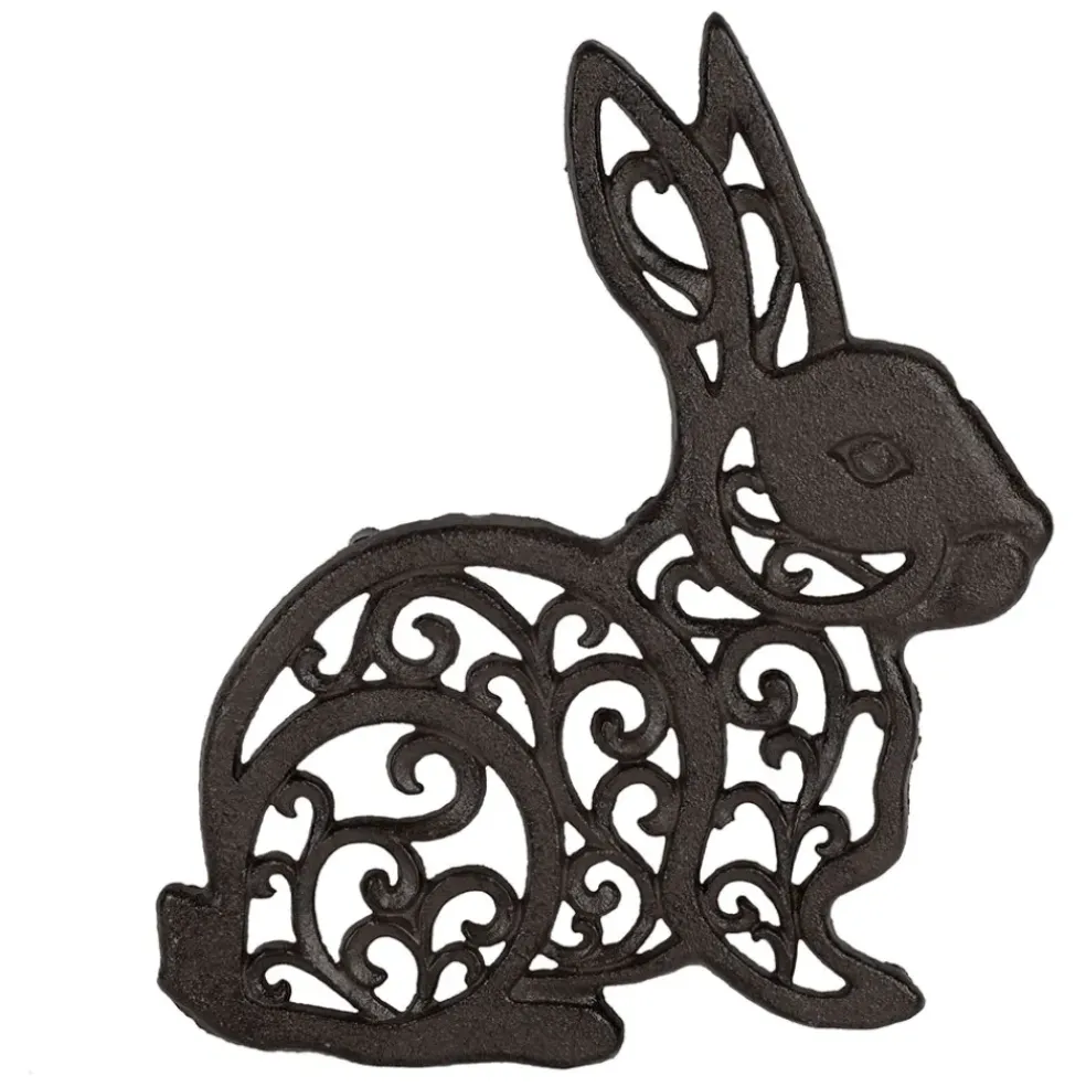 Dessous de plat lapin en fonte brun - Basse-Cour