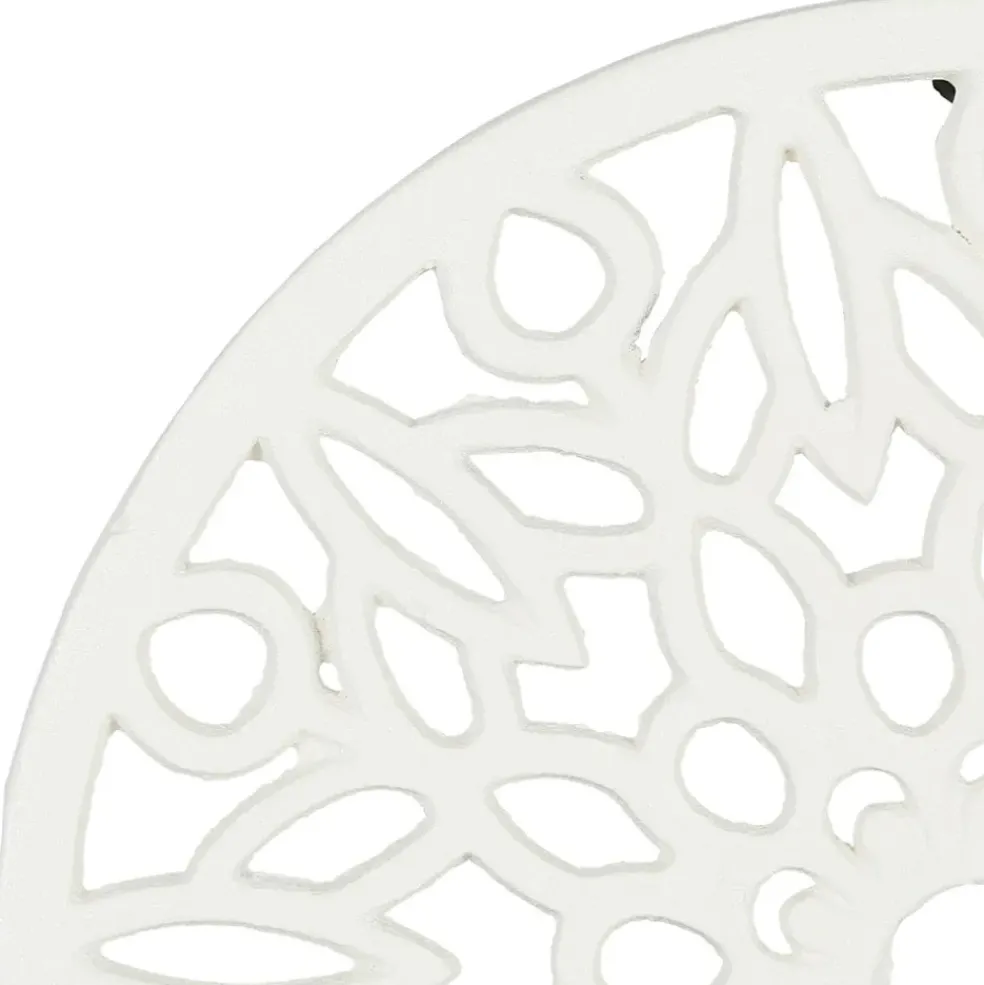 Dessous de plat rosace en fonte blanc cassé D20cm - Rhodonea