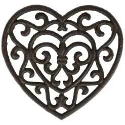 Dessous plat en fonte coeur brun - rhodonea