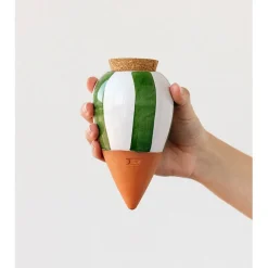 Diffuseur d'eau en argile raye vert et blanc 25cl - Olla