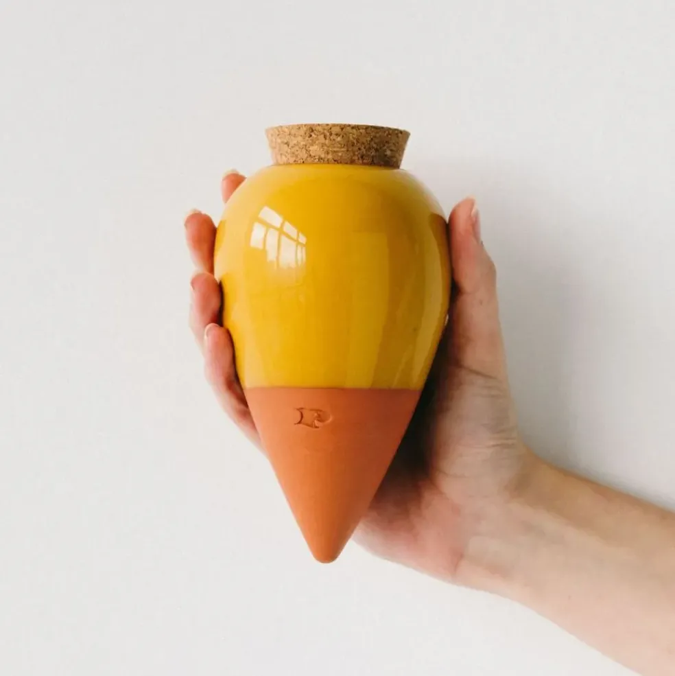 Diffuseur d'eau en argile jaune moutarde 25cl - Olla