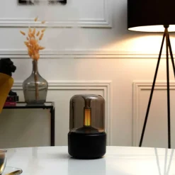 Diffuseur d'huiles essentielles verre fumé h19cm