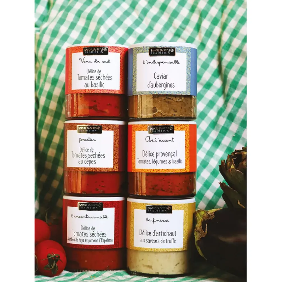 Délice de tomate, jambon de pays & piment d' espelette