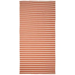 Drap de plage en coton rayé corail et blanc 180x90cm - Palma