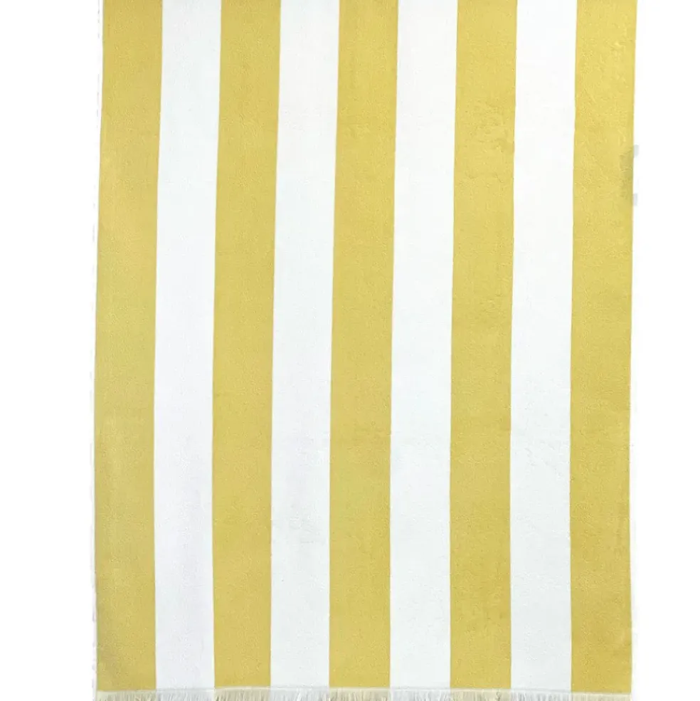 Drap de plage rayé en coton paille 90x170cm - Porto