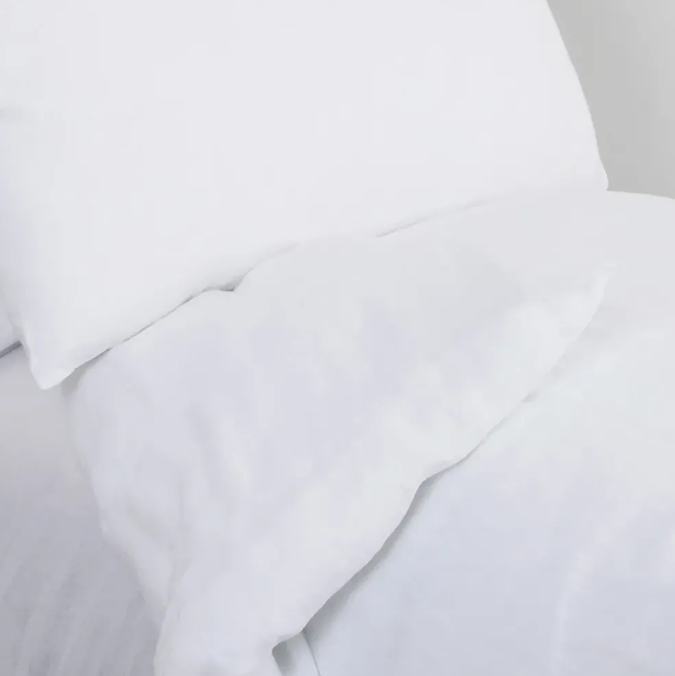Drap housse dili blanc 140x200cm en voile de coton lavé