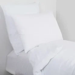Drap housse dili blanc 140x200cm en voile de coton lavé