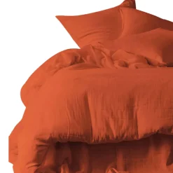 Drap housse en coton terre brulée 140x200cm - Dili