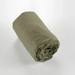Drap housse en flanelle romarin 160x200cm - Candice