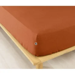 Drap housse en flanelle tomette 180x200cm - Candice