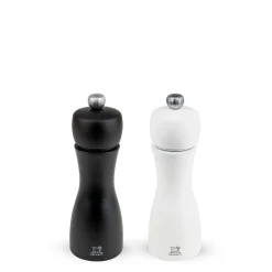 Duo moulin a poivre et sel tahiti blanc et noir mat 15cm