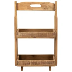 Etagere 2 paniers en bois recyclé naturel h65.5cm - Campagne