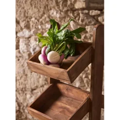 Etagère 3 plateaux en bois recyclés naturel H100cm - Campagne
