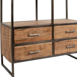 Etagère en fer noir et bois d' acacia H200cm- Factory