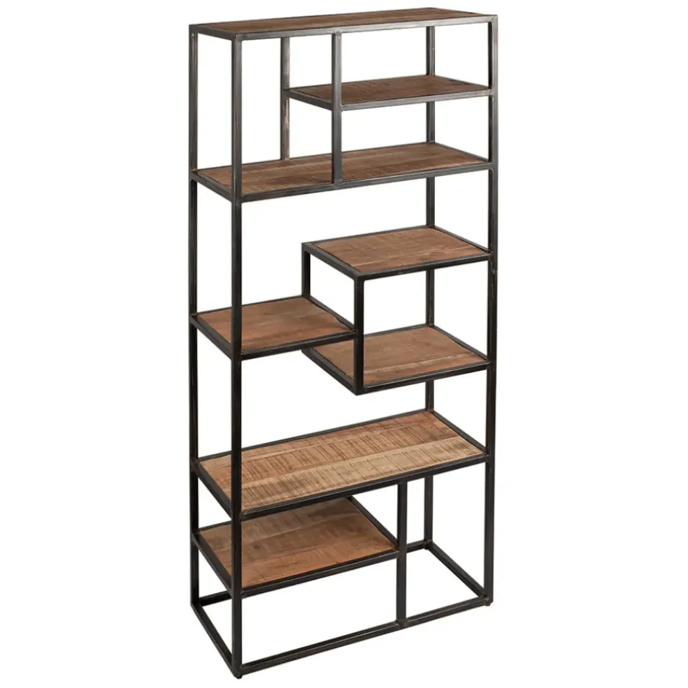 Etagère en fer vieilli et bois d' acacia H170cm - Factory