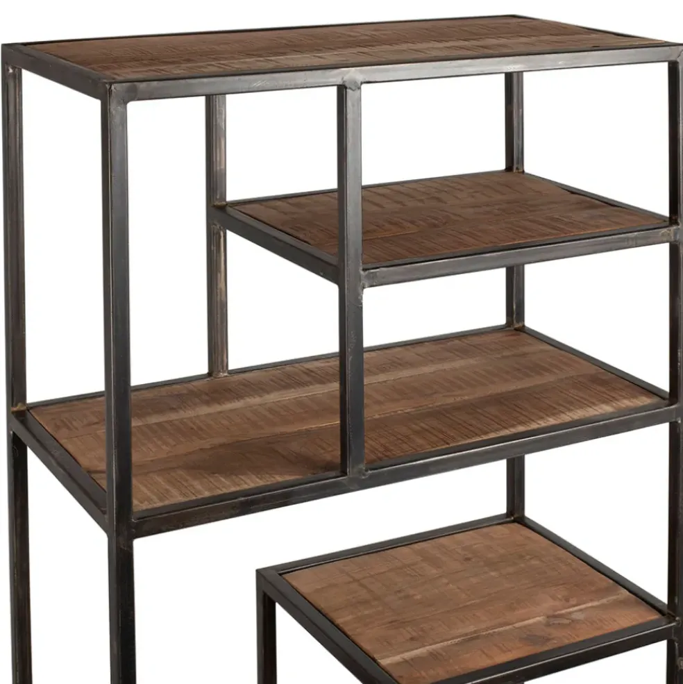 Etagère en fer vieilli et bois d' acacia H170cm - Factory
